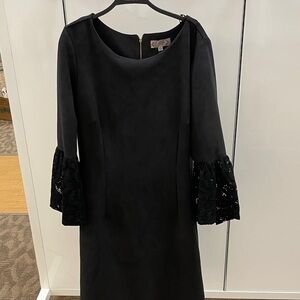 Nanette Lepore Black Dress with Lace Cuffs